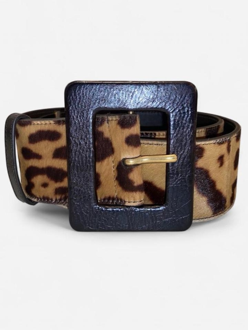 Yves Saint Laurent Vintage Leopard Print Wide Belt
